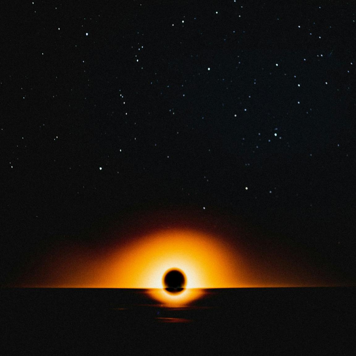 An artistic rendering of a black hole in space